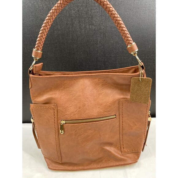 Miztique Women\'s Vegan Leather Brown Shoulder Bag/Tote  SKU 4279